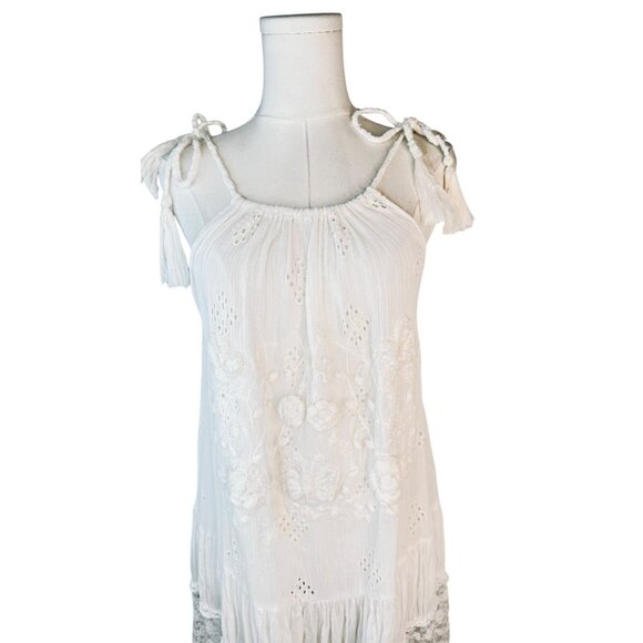 Owls Peace + Love White Medium Flowy Lace Embroidered - Picture 13 of 16